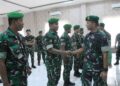 Dandim Pimpin Acara Korps Raport Pindah Satuan dan Penerimaan Personel Baru Kodim 0201/Medan