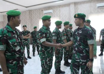 Dandim Pimpin Acara Korps Raport Pindah Satuan dan Penerimaan Personel Baru Kodim 0201/Medan
