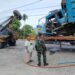 Anggota Koramil 0201-16/TM Babinsa Pardamean Monitor Kecelakaan Truk di Jalinsum Medan–Lubuk Pakam