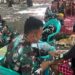 Peduli Kesehatan Masyarakat Perbatasan, Satgas Pamtas Yonarhanud 2 Kostrad Gelar Pengobatan Gratis