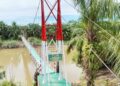 Kodim 0209/Labuhanbatu Rampungkan Perbaikan Jembatan Perintis Garuda di Desa Teluk Rampah