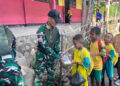 Berbagi Gizi, Menebar Edukasi: Satgas Pamtas Yonarhanud 2 Kostrad Bagikan Makanan Bergizi Gratis kepada Siswa SDN Amfoang Timur