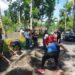 Peduli Keselamatan Pengguna Jalan, TNI, Polri dan Pemerintah Kecamatan Dimembe, Karbak Gerakan Indonesia Asri Timbun Jalan Berlubang