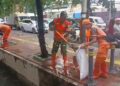 Tak Kenal Hari Libur, Satgas Grebek Sampah Kodim 0502/JU Terus Wujudkan Lingkungan Bersih