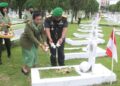 Dandim 0201/Medan Beserta Ketua Persit KCK Cab XI Ikuti Ziarah Rombongan di TMP, Dalam Rangka HUT Kodam I/BB Ke-76 Tahun 2026