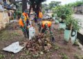 Peduli Lingkungan, Satgas Koramil 05/Balaraja Bersama Warga Bersihkan Sampah