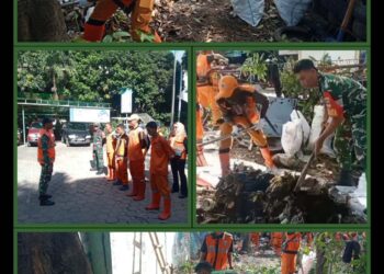 Cegah Penyebaran Penyakit dan Bau Busuk,Satgas Sampah Koramil 02/Penjaringan Terus Bergerak Aksi Bersih-bersih