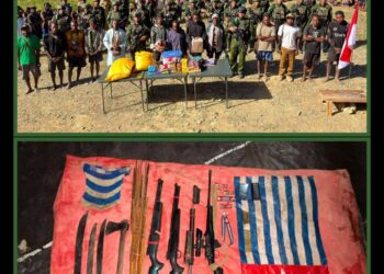 Langkah Nyata Menjaga Papua Damai: Koops TNI Habema Kuasai Honai Kelompok Bersenjata OPM, Tiga Pucuk Senjata Api Berhasil Diamankan