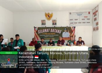 Babinsa Koramil 0201-16/TM Hadiri Penerimaan Peserta KKN UNIMED 2026 di Desa Sei Merah