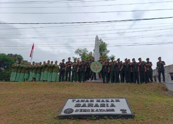 Hormati Jasa Pahlawan, Kodim 1209/Bengkayang Gelar Ziarah Khidmat di TMP Bahagia Dalam Rangka HUT ke-68 Kodam XII/Tpr