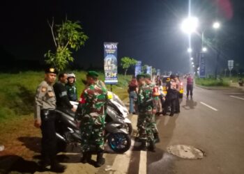 Cegah Balap Liar dan Tawuran Remaja, Koramil 03/Legok Gelar Patroli Bersama Polsek