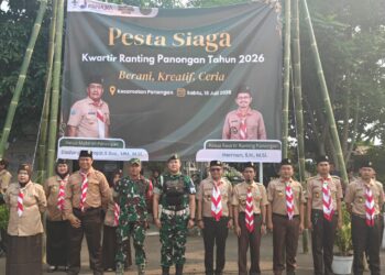 Babinsa Koramil 14/Panongan Hadiri Pesta Siaga Pramuka Tingkat Ranting Kecamatan, Wujudkan Generasi Muda Berkarakter dan Cinta Tanah Air