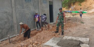 Pastikan Tepat Sasaran dan Berkualitas, Babinsa Monitoring Progres Pembangunan Gedung Makan Bergizi Gratis