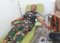Demi Kemanusiaan, Babinsa Koramil 03/Sungai Sarik Donorkan Darah Untuk Warga Yang Membutuhkan