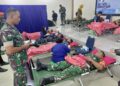 PERSONEL KORAMIL 0201-05/MB IKUTI DONOR DARAH DALAM RANGKA PERINGATAN KE-79 HARI BHAKTI TNI AU TAHUN 2026