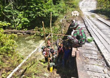 Satgas TMMD Ke-129 Kodim 1807/Sorong Selatan Kebut Pembangunan Jembatan Beton, Wujudkan Akses yang Lebih Baik untuk Warga Kampung Sesor