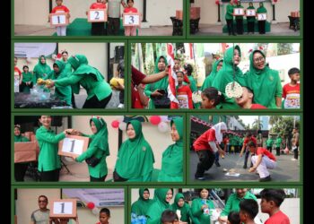 Meriahkan HUT ke 81 Kemerdekaan RI, Persit KCK Cabang XVII Kodim 0503/JB Gelar Berbagai Lomba
