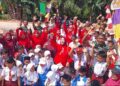 Kebersamaan Persit dan Koramil 10/TM Wujudkan Jembatan Beton Garuda Sambut HUT RI ke-81