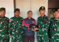 Komsos dan Edukasi Hukum, Satgas Yonarmed 13 Kostrad Terima Sukarela Sisik Trenggiling