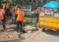 Jaga Kebersihan Lingkungan, Satgas Sampah Kodim 0510/Tigaraksa Bersihkan Tumpukan Sampah di Babakan
