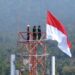 Jelang HUT Ke-81 RI Tahun 2026 Puslatpurmar 8 Teluk Ratai Kibarkan Bendera Merah Putih di Menara Telkomsel