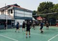 Sambut Dan Meriahkan HUT RI Ke-81, Prajurit Puslatpurmar 8 Teluk Ratai Adakan Pertandingan Bola Voli Antar Regu