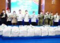 TNI AL MUSNAHKAN 1,36 TON KETAMIN HASIL PENGUNGKAPAN MV KING SUN DI BATAM