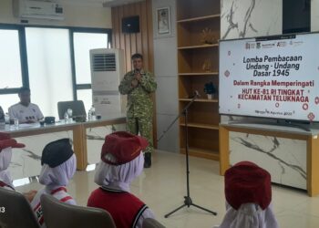 PERINGATI HUT KE-81 RI,KORAMIL 01/TELUKNAGA GELAR LOMBA PEMBACAAN PEMBUKAAN UUD 1945 TINGKAT SD