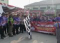 Babinsa Gunung Kaler Monitoring Gerak Jalan Sehat Semarak HUT RI ke-81