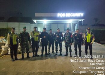 Tingkatkan Kamtibmas, Koramil 02/Curug Gelar Patroli Malam