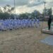 Khidmat, Danramil 12/LP Pimpin Upacara Penurunan Bendera Merah Putih HUT Ke-81 RI di Sungai Kanan