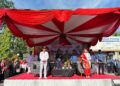 PERINGATI HUT KE-81 RI, DANRAMIL 0201-05/MB BERSAMA BABINSA HADIRI UPACARA BENDERA DI WILAYAH BINAAN