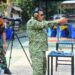 PANGKORMAR BINA KEMAMPUAN MENEMBAK BERSAMA PEJABAT UTAMA KORPS MARINIR