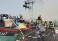 API MELALAP KM CENDRAWASIH LAUT DI GABION, POSAL MEDAN LABUHAN KODAERAL I SIGAP JAGA KESELAMATAN