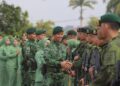Yonif 323 Kostrad Sambut Personel Baru dan Lepas Prajurit Purna Tugas