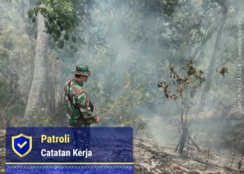 Pantang Menyerah Lawan Karhutla, Kodim 1209/Bengkayang Gerak Cepat Padamkan Titik Hotspot di Ledo