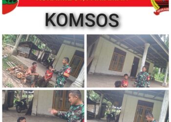 Sambangi Warga Masyarakat Wilayah Binaan, Babinsa Laksanakan Komsos bersama Masyarakat di wilayah Binaannya