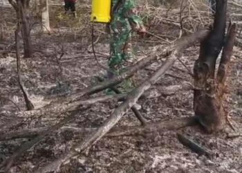 Kodim 1204/Sanggau Padamkan Karhutla Seluas 0,6 Hektare di Desa Bahta