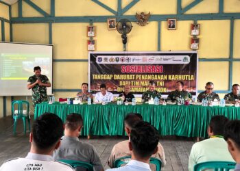 Danramil 1204-19/Mukok Hadiri Sosialisasi Tanggap Darurat Penanganan Karhutla dari Mabes TNI