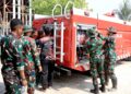 Perkuat Kesiapsiagaan Dalam Menangani Karhutla, Personel Lanud Sjamsudin Noor Asah Kemampuan Operasikan Kendaraan Pemadam Kebakaran