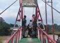 Patroli Jembatan Gantung Babinsa dan Linmas di Wilayah Kodim 0104/Aceh Timur
