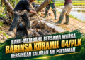 Bahu-Membahu Bersama Warga, Babinsa Koramil 04/Plk Bersihkan Saluran Air Pertanian