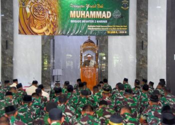 Prajurit Dan PNS Brigif 2 Marinir Peringati Maulid Nabi Muhammad SAW