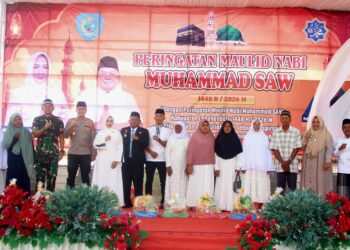 Perkuat Silaturahmi dan Karakter Mulia, Dandim 0209/LB Hadiri Peringatan Maulid Nabi SAW di Rantau Selatan