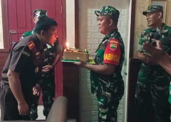 Perkuat Sinergitas Aparat Penegak Hukum, Koramil 11/Kota Pinang Beri Kejutan di Hari Lahir Kejaksaan RI ke-81