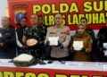 Komitmen Bebaskan Wilayah dari Narkoba, Dandim 0209/LB Hadiri Press Release Pengungkapan Kasus Sabu