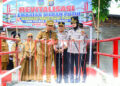 Walikota Tebing Tinggi Bersama Kapolres Resmikan Jembatan Merah Putih di Kelurahan Mandailing