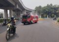 Peduli Kesehatan Masyarakat,Kodim 0502/JU Lakukan Penyemprotan Dampak Abu Vulkanik Erupsi Gunung Anak Krakatau