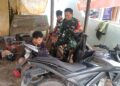 Berikan Semangat Dan Motivasi, Babinsa Koramil 0201-14/PB Sambangi Pemilik Bengkel Motor Di Wilayah Binaan