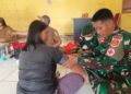Yonarmed 13/Nanggala Gelar Layanan Kesehatan Gratis bagi Ibu dan Balita di Perbatasan